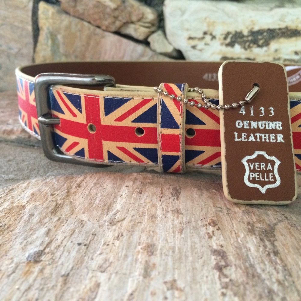 New Union Jack Leather Belt